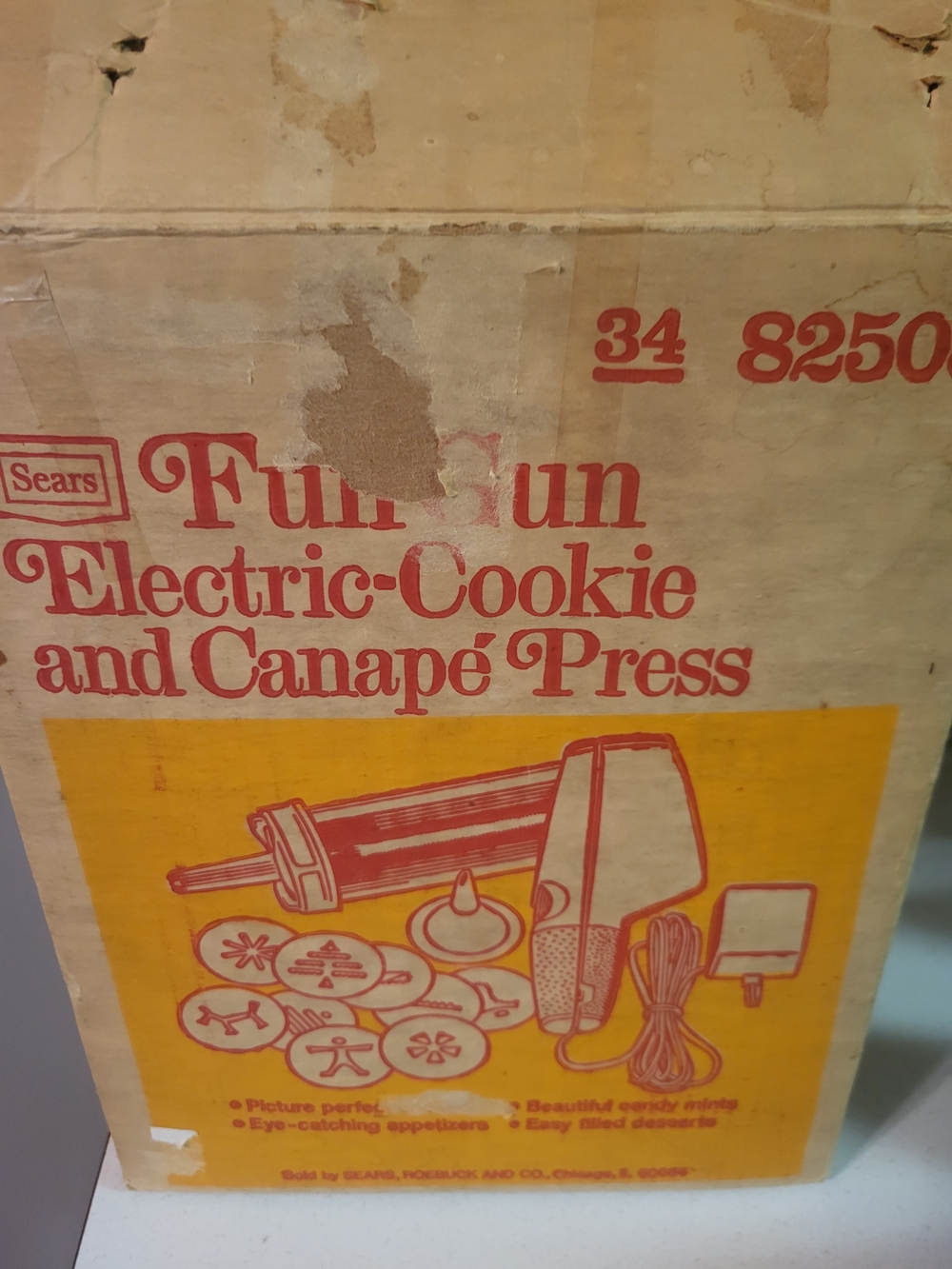 Vintage Sears Fun Gun Electric Cookie Canape Press 82505 Complete Tested